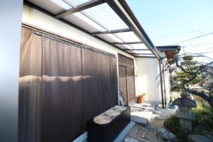 雲南市 外構工事 軒を延長して雨の日も快適に使える屋外空間